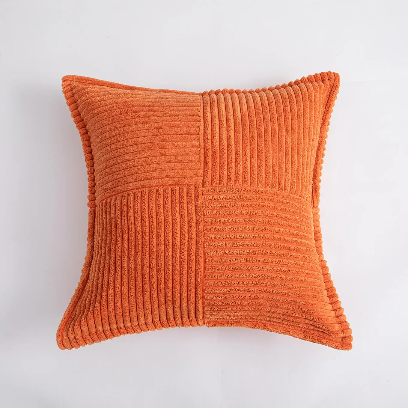 Orange Soft Corduroy Pillow Cushion Cover