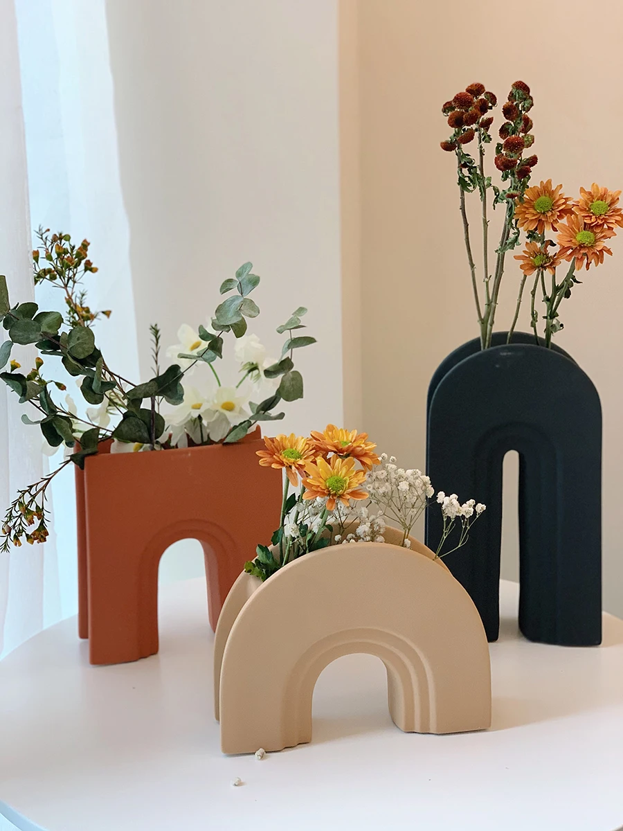 Warm Color Arch Ceramic Vase