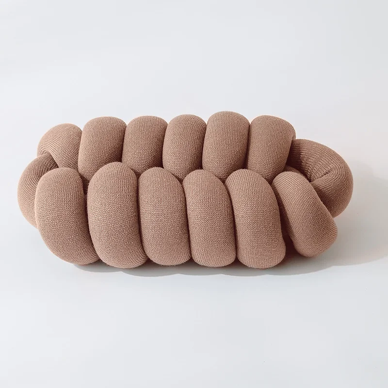 brown Textile oval fishtail pillow cushion